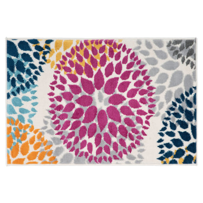 Tapis moderne à motifs floraux circulaires de la World Rug Gallery