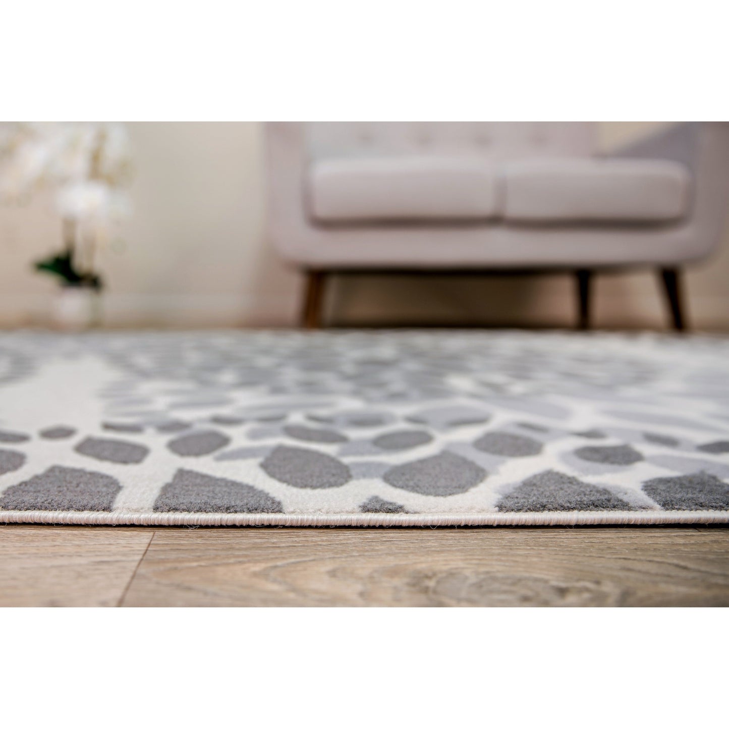Tapis moderne à motifs floraux circulaires de la World Rug Gallery