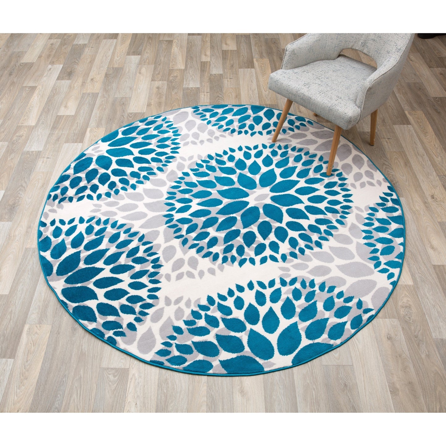 Tapis moderne à motifs floraux circulaires de la World Rug Gallery