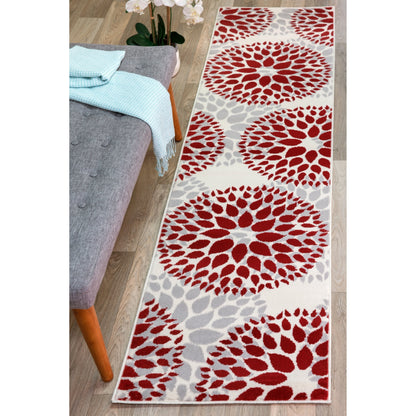 Tapis moderne à motifs floraux circulaires de la World Rug Gallery
