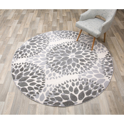 Tapis moderne à motifs floraux circulaires de la World Rug Gallery