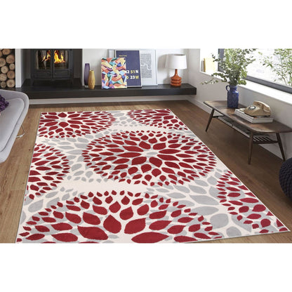 Tapis moderne à motifs floraux circulaires de la World Rug Gallery