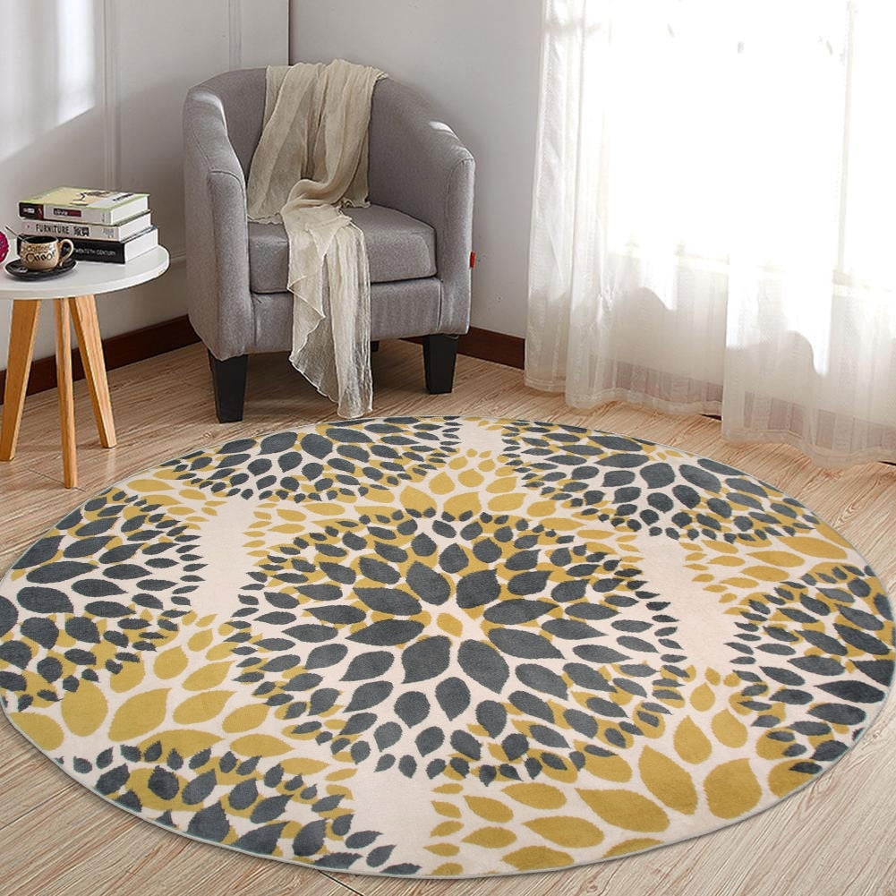 Tapis moderne à motifs floraux circulaires de la World Rug Gallery