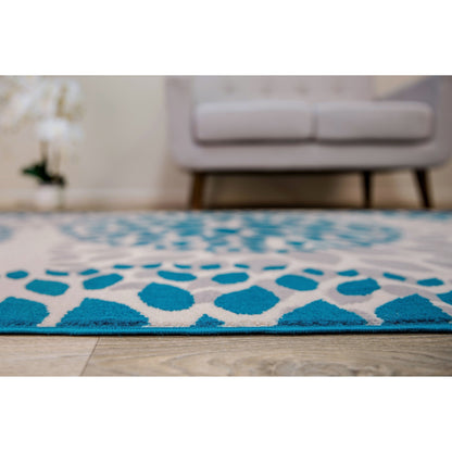 Tapis moderne à motifs floraux circulaires de la World Rug Gallery
