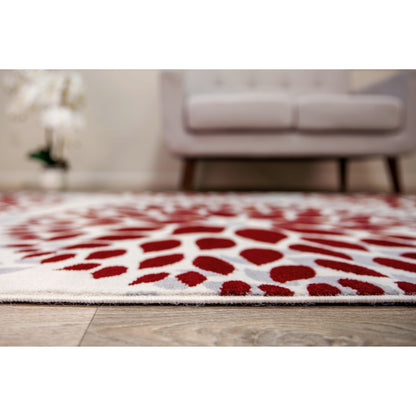 Tapis moderne à motifs floraux circulaires de la World Rug Gallery