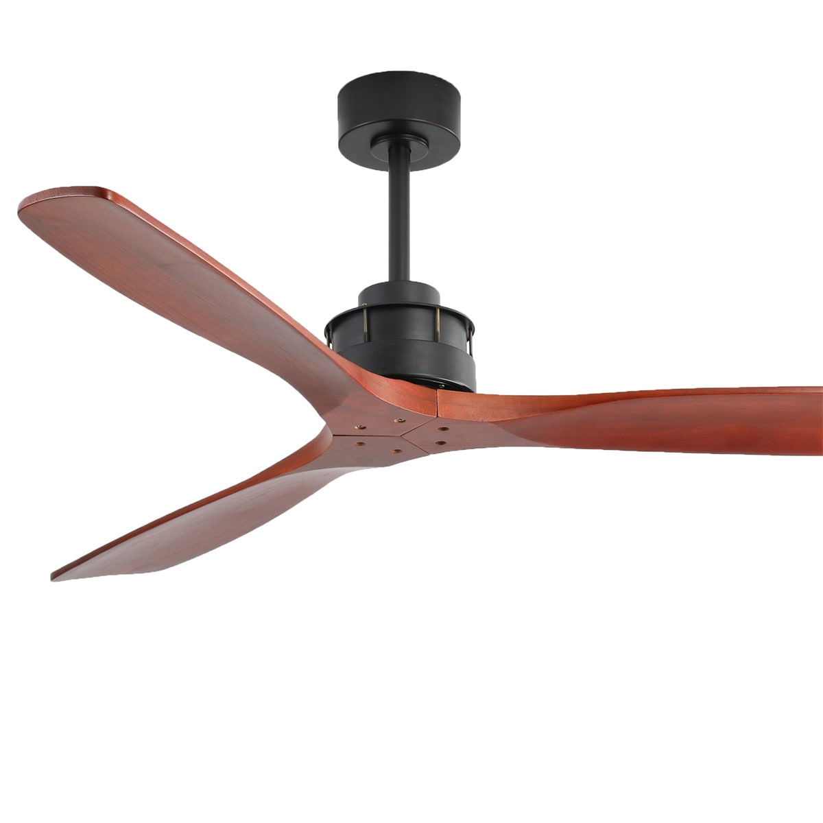 Ventilateur de plafond silencieux en bois de noyer 52/60/48 avec télécommande et éclairage intégré en option