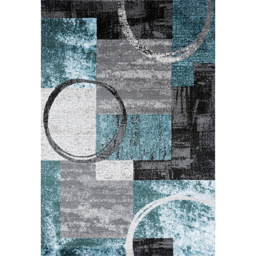 Tapis circulaire abstrait en polypropylène fabriqué à la machine, de la World Rug Gallery
