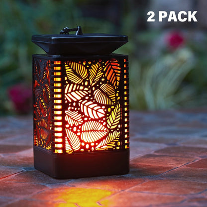 Lanterne solaire d'extérieur WaLensee avec flamme vacillante (lot de 2)