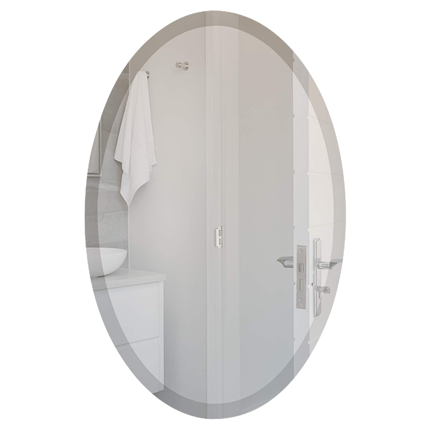 Miroir biseauté ovale sans cadre Wells