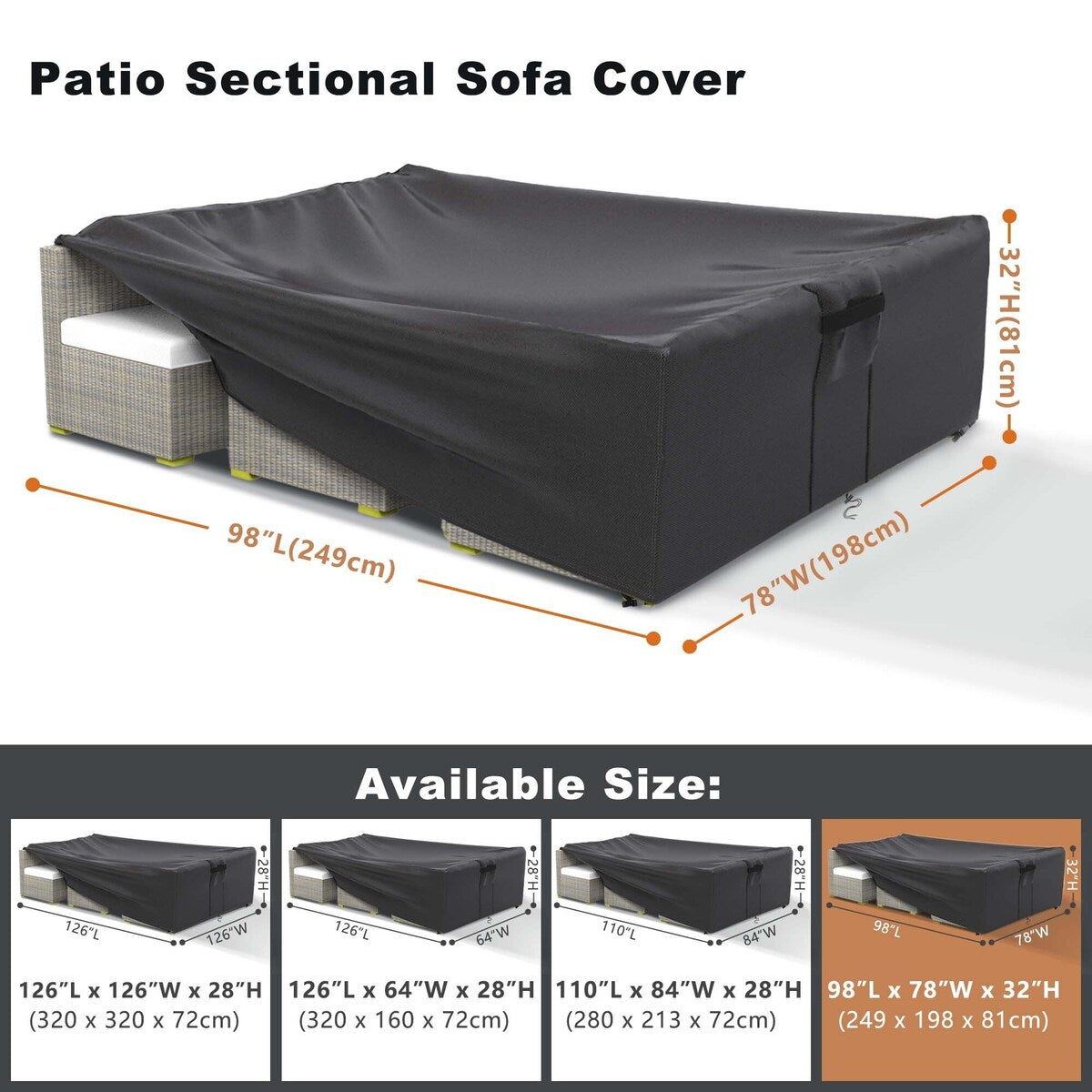 Housse imperméable pour meubles de jardin et canapé d'extérieur