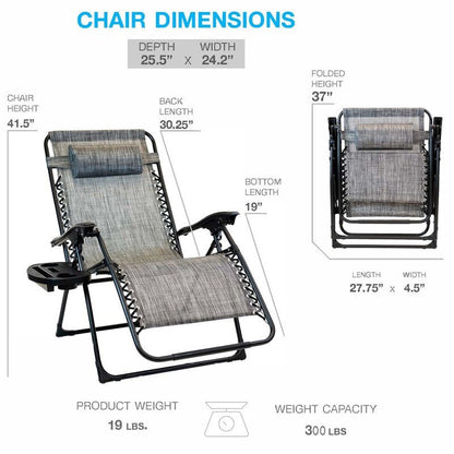 Chaise zéro gravité surdimensionnée Sun-Ray 1 pièce