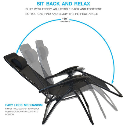 Chaise zéro gravité surdimensionnée Sun-Ray 1 pièce