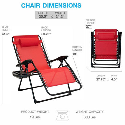 Chaise zéro gravité surdimensionnée Sun-Ray 1 pièce