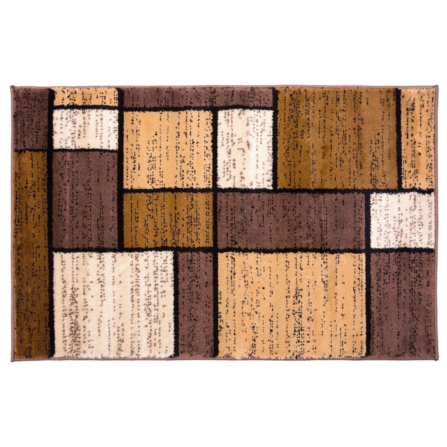 Tapis contemporain moderne à blocs de couleurs en boîte de la World Rug Gallery