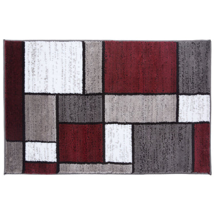 Tapis contemporain moderne à blocs de couleurs en boîte de la World Rug Gallery