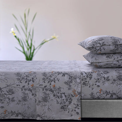 Parure de draps à poches extra profondes en flanelle de coton douce 170 g/m² imprimée