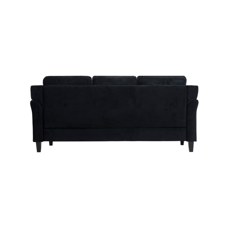 Canapé élégant combiné : canapé Chesterfield avec accoudoirs roulés et accoudoirs évasés capitonnés à boutons, canapé en microfibre pour petits espaces