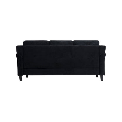 Canapé élégant combiné : canapé Chesterfield avec accoudoirs roulés et accoudoirs évasés capitonnés à boutons, canapé en microfibre pour petits espaces