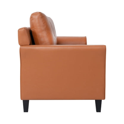 Canapé élégant combiné : canapé Chesterfield avec accoudoirs roulés et accoudoirs évasés capitonnés à boutons, canapé en microfibre pour petits espaces