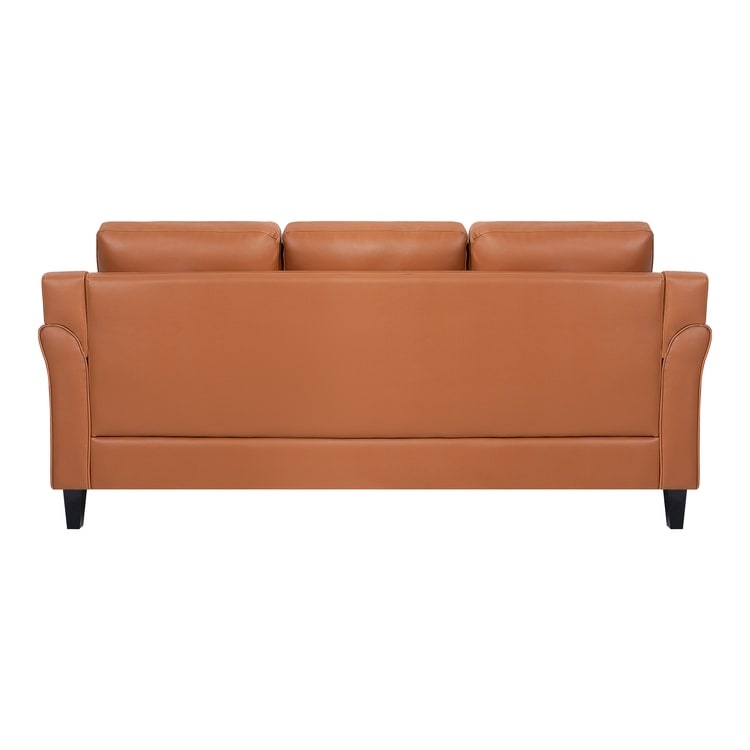 Canapé élégant combiné : canapé Chesterfield avec accoudoirs roulés et accoudoirs évasés capitonnés à boutons, canapé en microfibre pour petits espaces