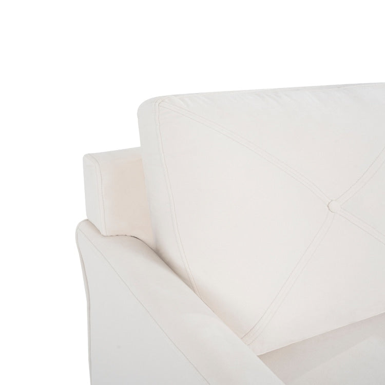 Canapé élégant combiné : canapé Chesterfield avec accoudoirs roulés et accoudoirs évasés capitonnés à boutons, canapé en microfibre pour petits espaces