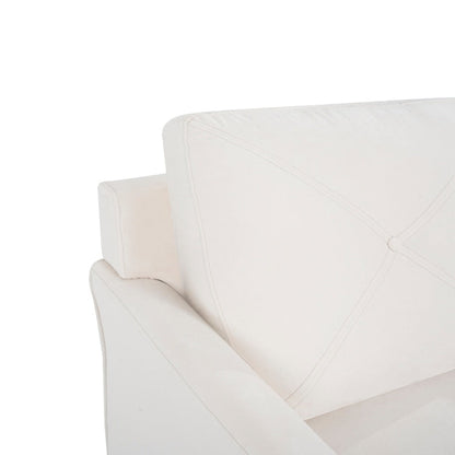 Canapé élégant combiné : canapé Chesterfield avec accoudoirs roulés et accoudoirs évasés capitonnés à boutons, canapé en microfibre pour petits espaces
