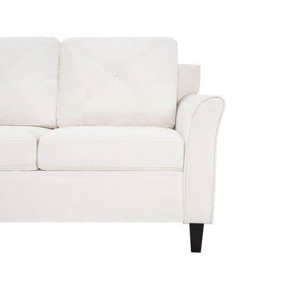Canapé élégant combiné : canapé Chesterfield avec accoudoirs roulés et accoudoirs évasés capitonnés à boutons, canapé en microfibre pour petits espaces