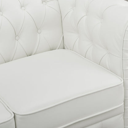 Canapé élégant combiné : canapé Chesterfield avec accoudoirs roulés et accoudoirs évasés capitonnés à boutons, canapé en microfibre pour petits espaces