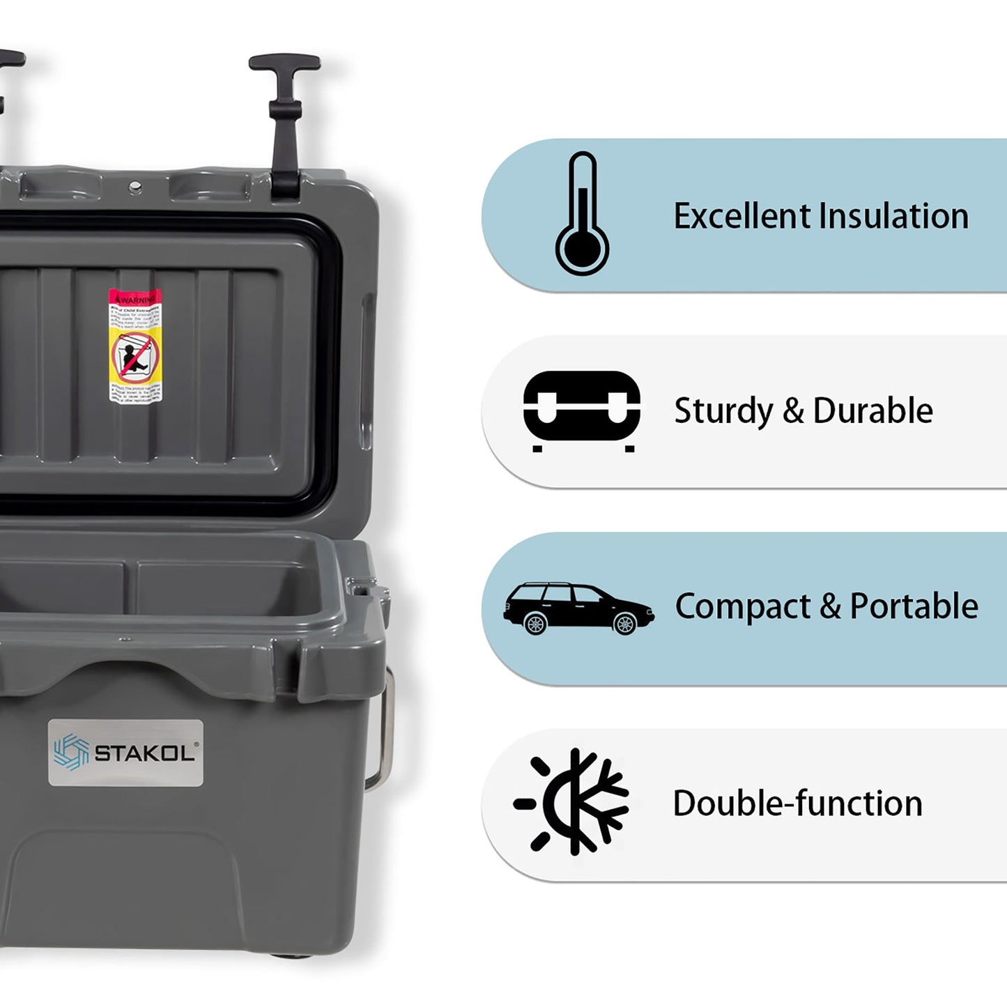 Glacière portable SKTAKOL 16 litres, anti-fuite, 24 canettes de glace - Voir les détails