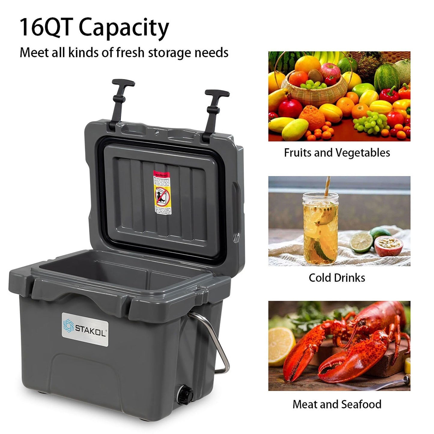 Glacière portable SKTAKOL 16 litres, anti-fuite, 24 canettes de glace - Voir les détails