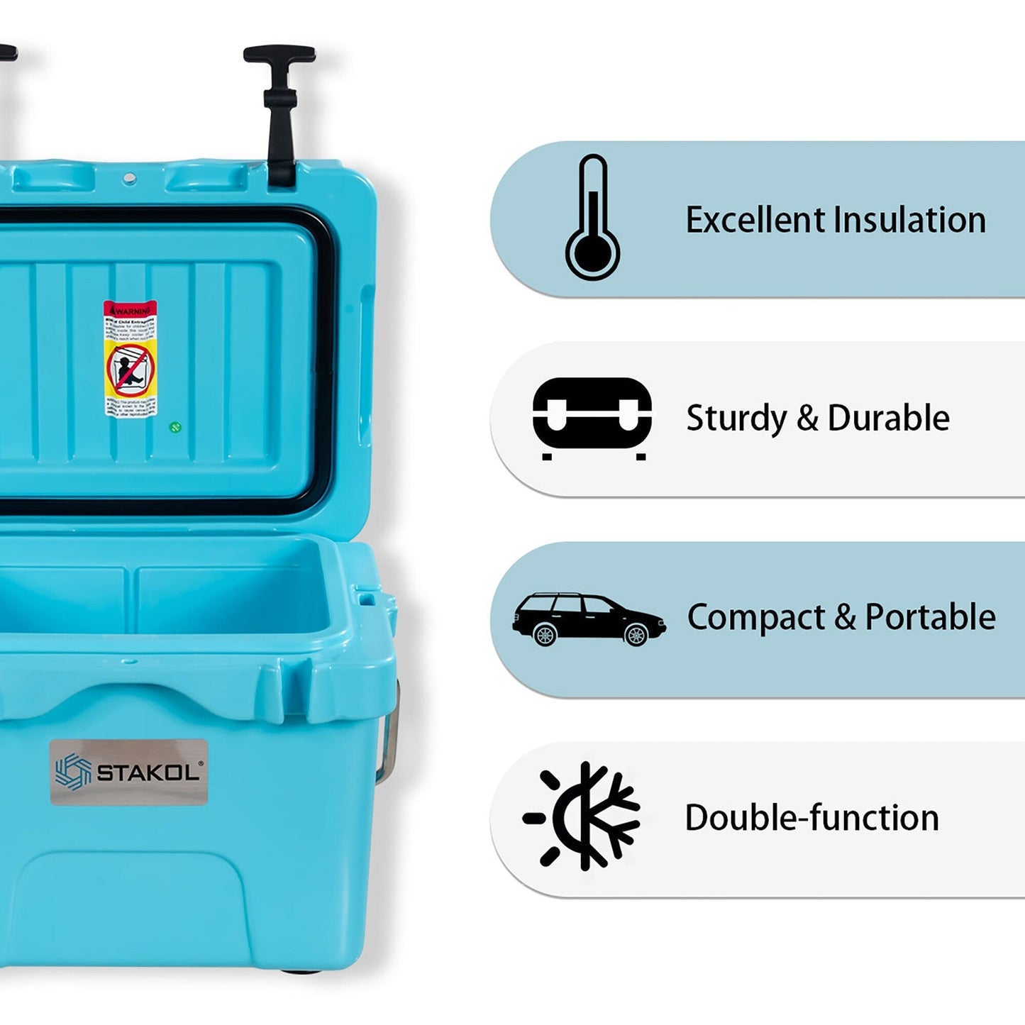 Glacière portable SKTAKOL 16 litres, anti-fuite, 24 canettes de glace - Voir les détails