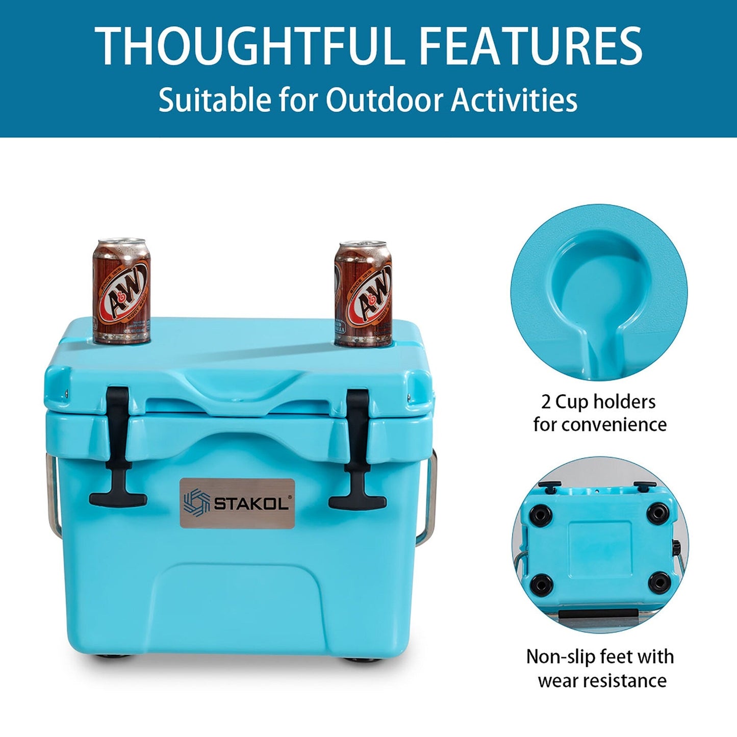 Glacière portable SKTAKOL 16 litres, anti-fuite, 24 canettes de glace - Voir les détails