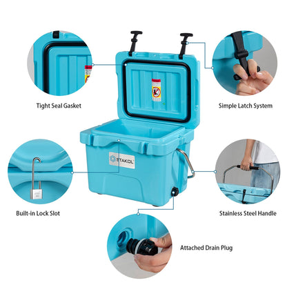 Glacière portable SKTAKOL 16 litres, anti-fuite, 24 canettes de glace - Voir les détails