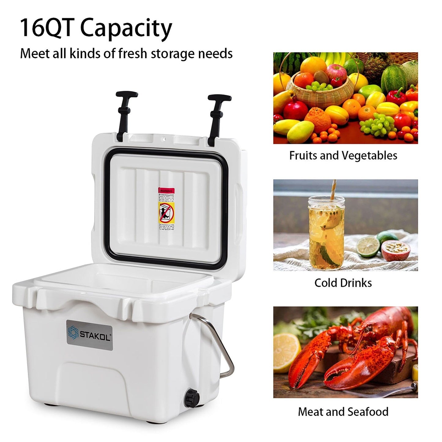 Glacière portable SKTAKOL 16 litres, anti-fuite, 24 canettes de glace - Voir les détails
