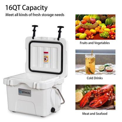 Glacière portable SKTAKOL 16 litres, anti-fuite, 24 canettes de glace - Voir les détails