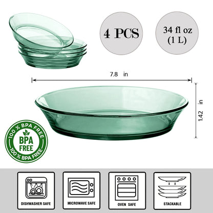 Ensemble de 4 bols à pâtes et à salade en verre borosilicaté STP Goods