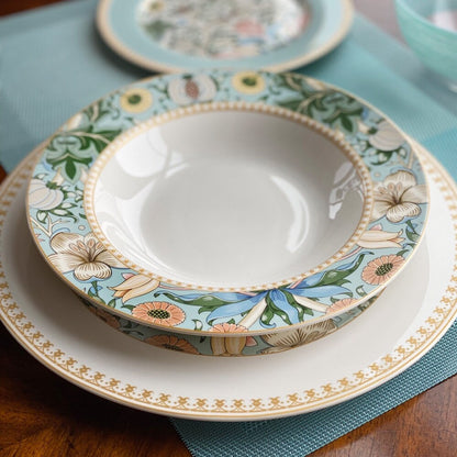 Service de table en porcelaine fine Morris Garden de STP Goods, 24 pièces pour 6 personnes