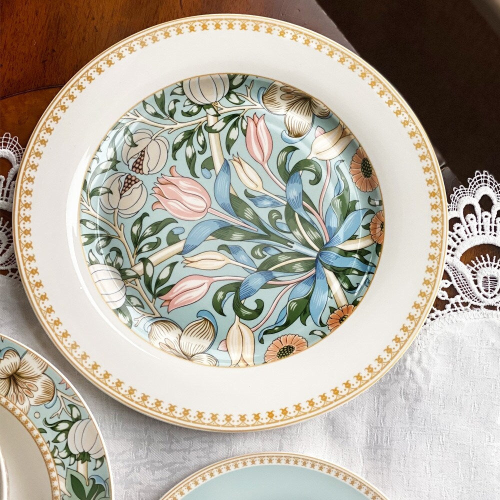 Service de table en porcelaine fine Morris Garden de STP Goods, 24 pièces pour 6 personnes