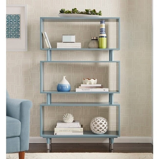 Bibliothèque à 3 niveaux Margo de Simple Living, style milieu de siècle moderne - 59,5 x 36 x 11,8 po