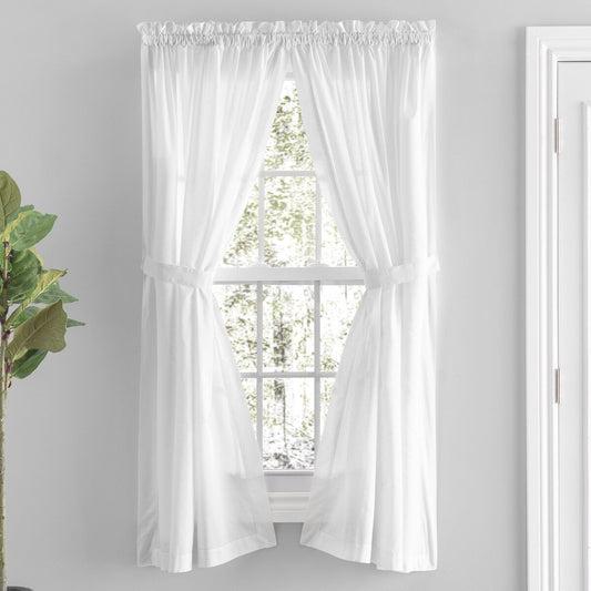 Paire de panneaux sur mesure Simplicity Hemstitch 100 % coton avec passe-tringle et embrasses ou cantonnière sur mesure