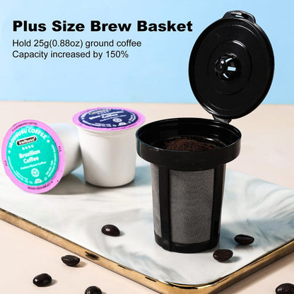 Cafetière à portion individuelle, machine à café K Cup et moulue 2 en 1, tailles d'infusion de 6 à 14 oz, mini cafetière une tasse