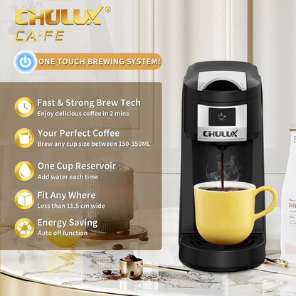 Cafetière à portion individuelle, infuseur à café une tasse pour K-cup et café moulu, tailles d'infusion de 5 à 12 oz en minutes, fonction d'arrêt automatique