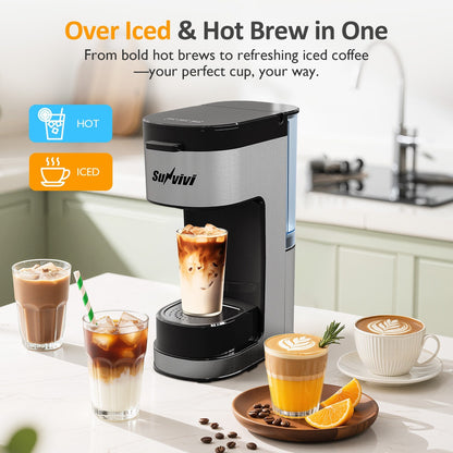 Cafetière glacée à portion individuelle avec 3 options de préparation, noire