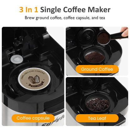 Cafetière glacée à portion individuelle avec 3 options de préparation, noire