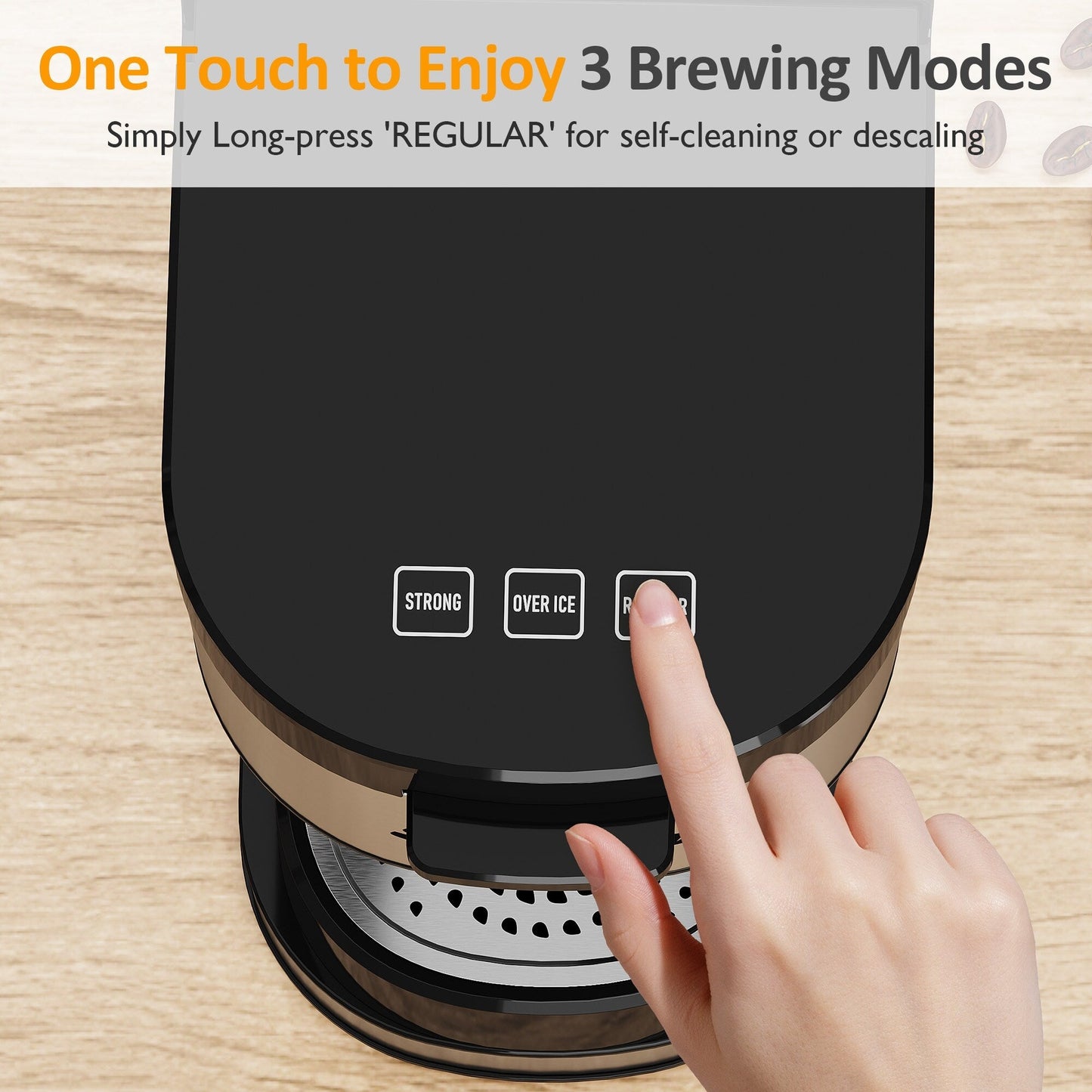 Cafetière glacée à portion individuelle avec 3 options de préparation, noire