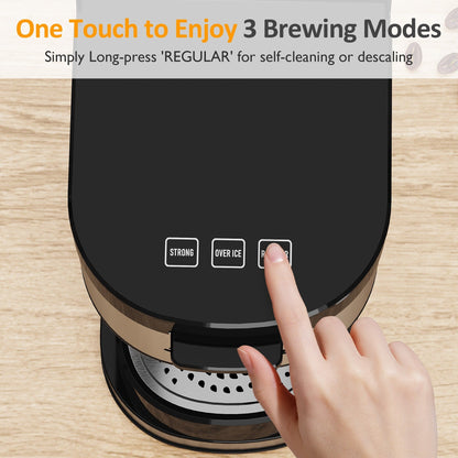 Cafetière glacée à portion individuelle avec 3 options de préparation, noire