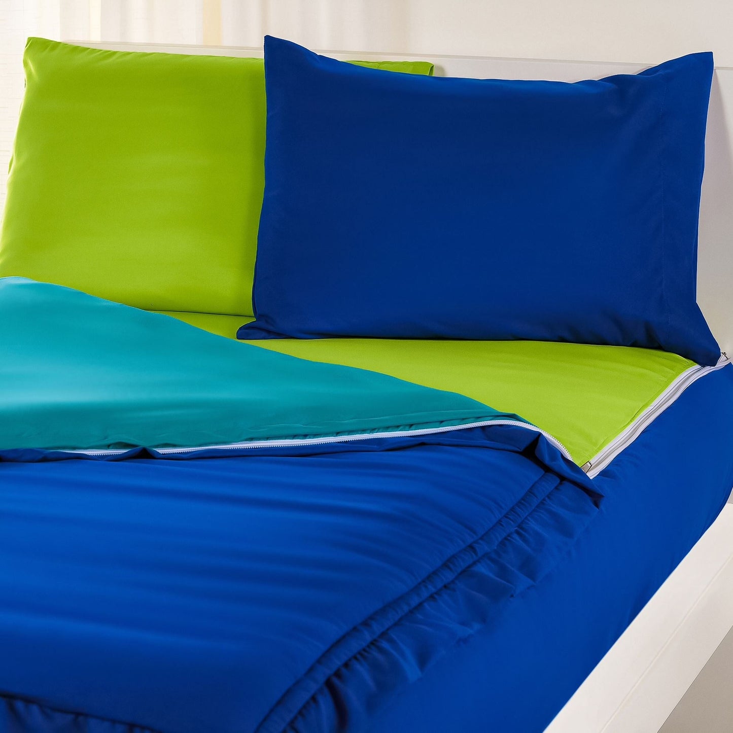 Parure de lit de luxe à fermeture éclair bleu cobalt Siscovers Bunkie