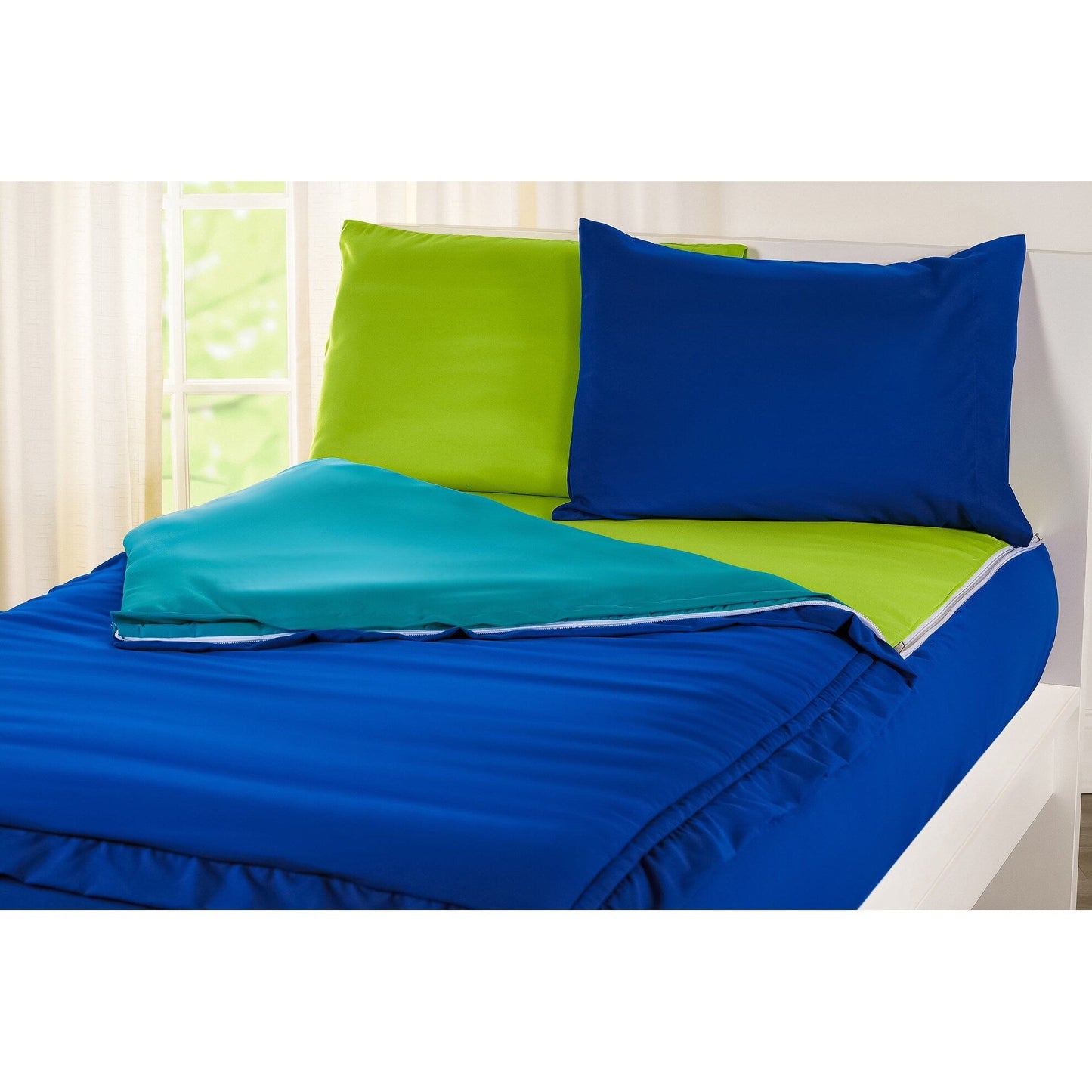 Parure de lit de luxe à fermeture éclair bleu cobalt Siscovers Bunkie