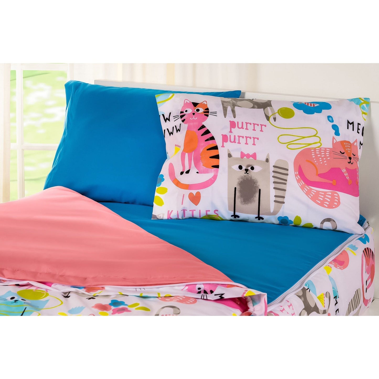 Parure de lit de luxe à fermeture éclair Siscovers I Heart Cats Bunkie