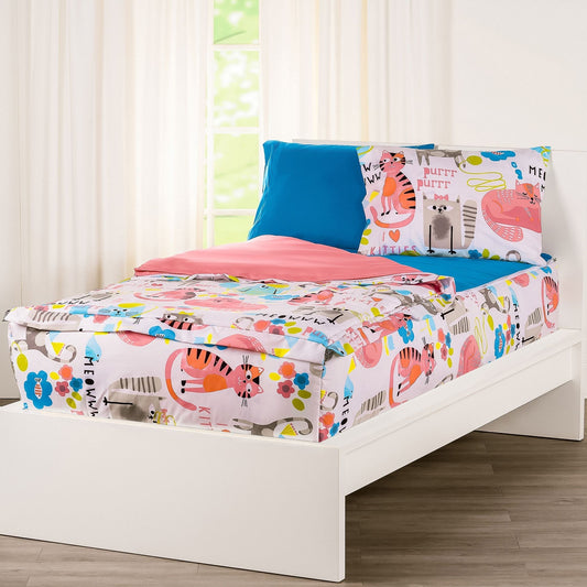 Parure de lit de luxe à fermeture éclair Siscovers I Heart Cats Bunkie